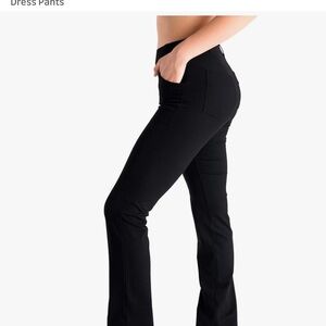 Yogipace Women's Black Straight Leg Pants tall 37” inseam yoga pants 4 pockets
